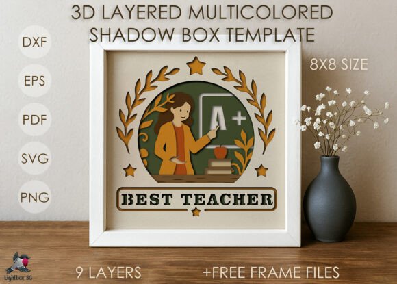 3D Best Teacher Shadow Box SVG Template: A Comprehensive Guide to Crafting the Perfect Gift