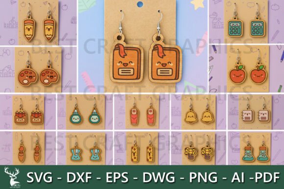 Back to School Earrings Bundle: The Ultimate Digital Solution for Teacher Gifts and Classroom Crafts