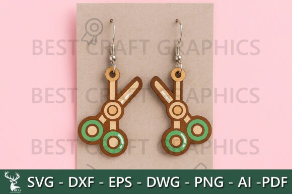 Green Scissors Earrings – Craft Time SVG: Bringing the Back-to-School Spirit to Life