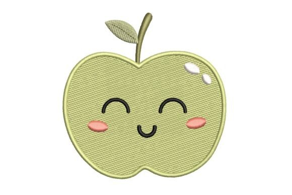 Kawaii Smiling Green Apple