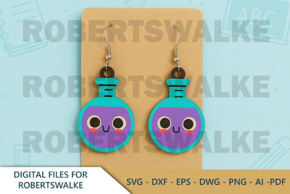 Pencil Earrings SVG – Classic Yellow